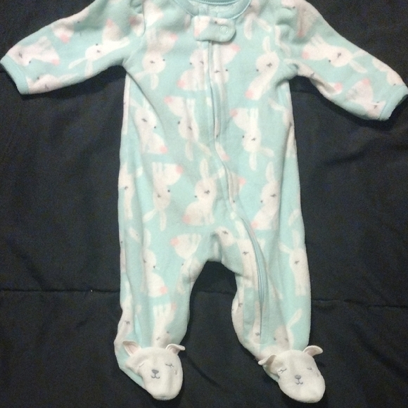 child of mine Other - Child of Mine Blue and White Footies One Piece